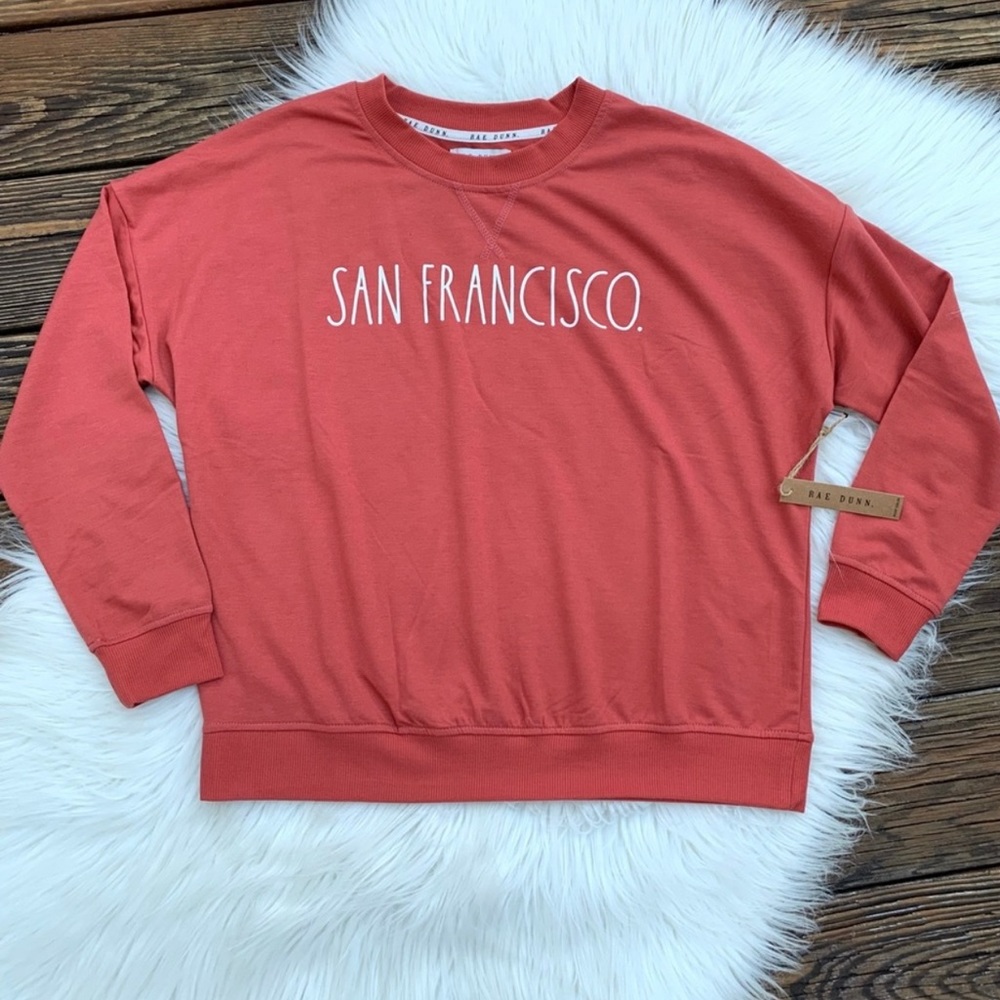 NWT Rae Dunn Women’s Spell Out San Francisco Sweatshirt Size Large - Picture 7 of 11